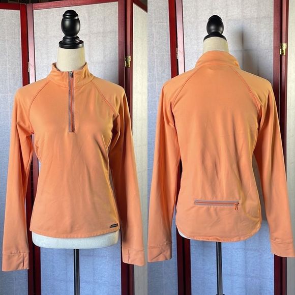 Athleta Orange Quarter-Zip Sweatshirt - Picture 7 of 10